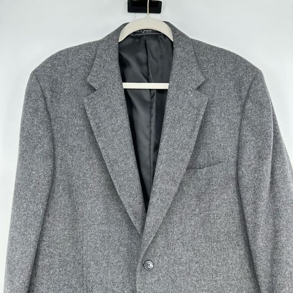 The Cambridge Collection 100% Camel Hair Mens Sport Coat Two Button 46L Grey - Picture 3 of 10